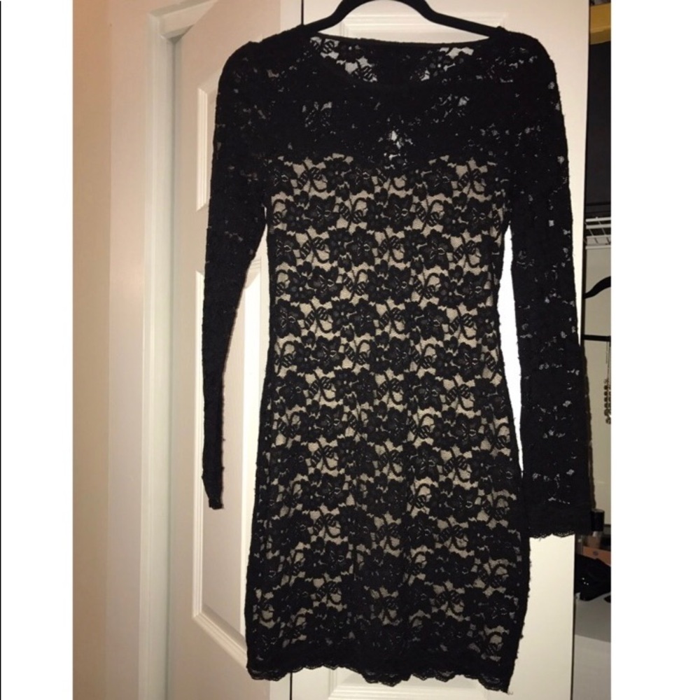 Open back black dress